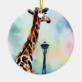 Ornamento De Cerâmica Seattle Giraffe Ornament