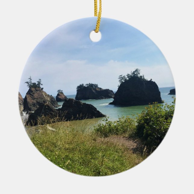 Ornamento De Cerâmica Secret Beach, Samuel H. Boardman, Oregon (Frente)