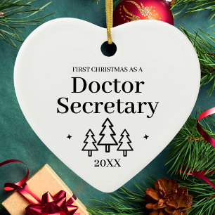 Ornamento De Cerâmica Secretária de Médico Novo Emprego Natal