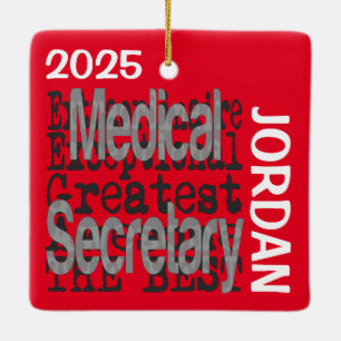 Ornamento De Cerâmica Secretário Médico Extraordinário PERSONALIZADO