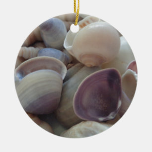 Ornamento De Cerâmica Sedreiros Sunny Summer, Sea Shell Beach Ocean