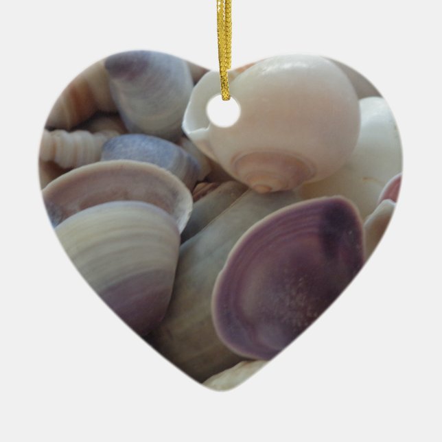 Ornamento De Cerâmica Sedreiros Sunny Summer, Sea Shell Beach Ocean (Frente)