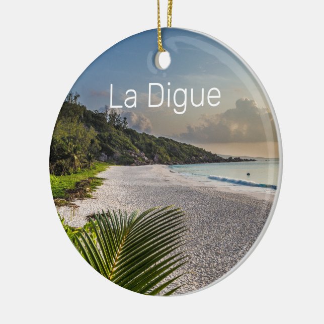 Ornamento De Cerâmica Seicheles La Digue Sunset Beach Souvenir (Esquerda)