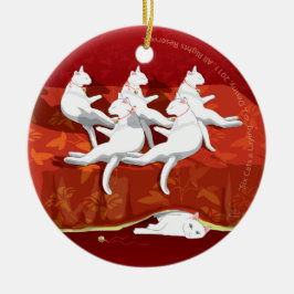 Ornamento De Cerâmica Seis Gatas Pondo... Árvore de Natal
