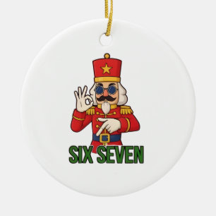 Ornamento De Cerâmica Seis Sete Boneco de Neve Natal Quebra-Nozes 6 7 Xm