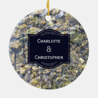 Ornamento De Cerâmica Seixos do rio e casamento personalizado água