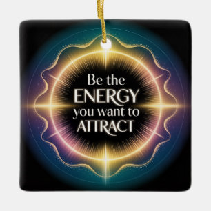Ornamento De Cerâmica Seja a Energia que Você Quer Atrair