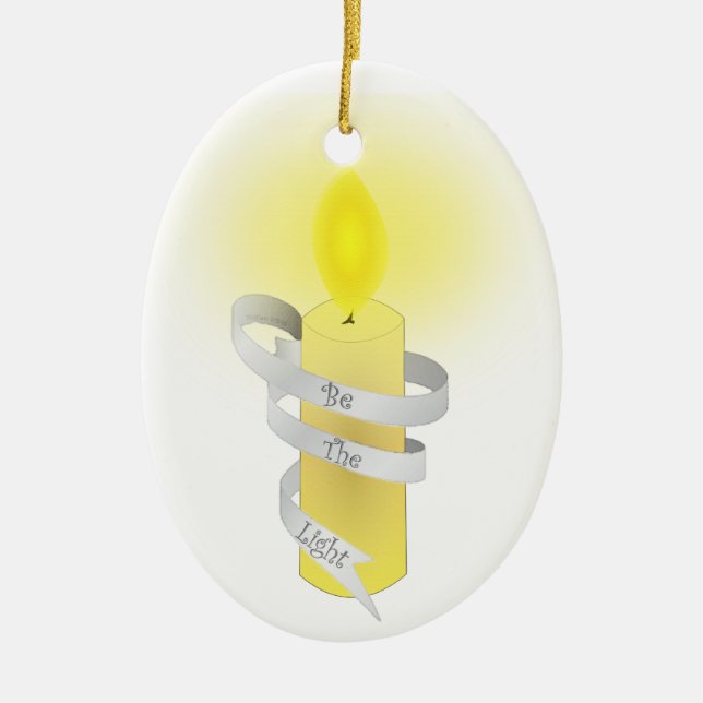 Ornamento De Cerâmica Seja A Luz (Frente)