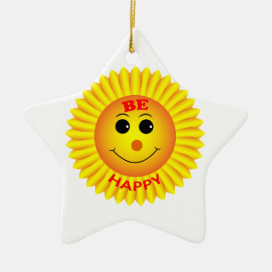 Ornamento De Cerâmica Seja feliz