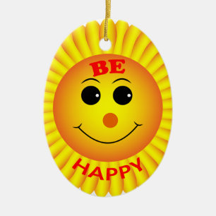 Ornamento De Cerâmica Seja feliz