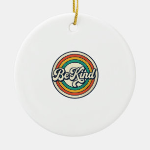 Ornamento De Cerâmica Seja Legal Design de Camisa Vintage Retro Arco-íri