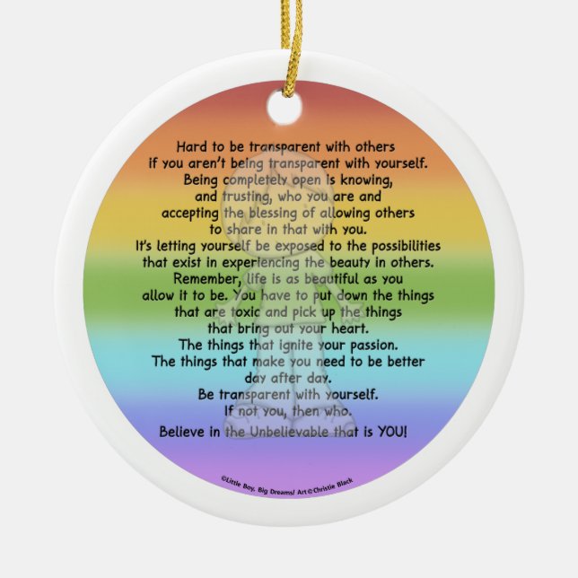 Ornamento De Cerâmica Seja transparente (Frente)