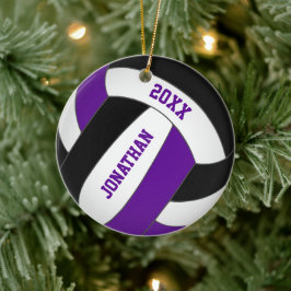 Ornamento De Cerâmica seleção de esporte preto roxo colorido voleibol ma