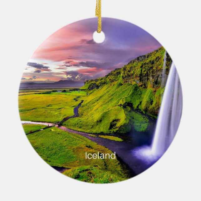 Ornamento De Cerâmica Seljalandfoss, Islândia (Traseira)