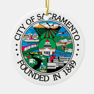 Ornamento De Cerâmica Selo da cidade de Sacramento