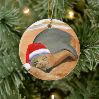 Ornamento De Cerâmica Selo de Mele Kalikimaka