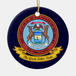 Ornamento De Cerâmica Selo de Michigan