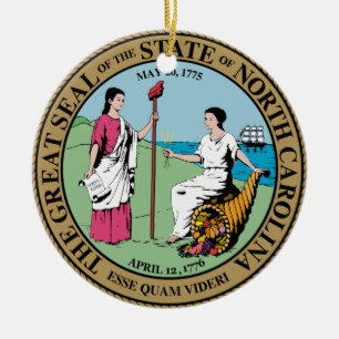 Ornamento De Cerâmica Selo do estado de North Carolina