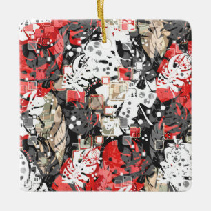 Ornamento De Cerâmica Selva tropical sem costura folhas exóticas monstr