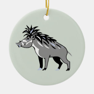 Ornamento De Cerâmica Selvagem - Warty PIG - Animais ameaçados - Warthog