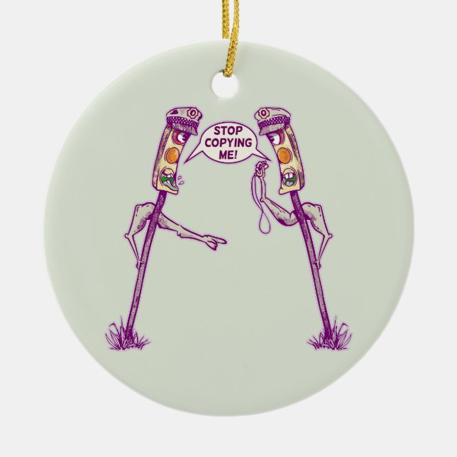 Ornamento De Cerâmica Semáforos discutindo (Frente)