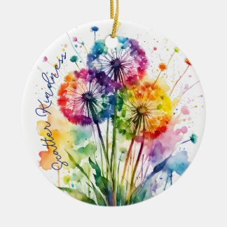 Ornamento De Cerâmica Semear gentileza Arco-íris Dandelion positivo