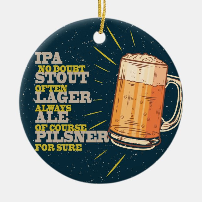 Ornamento De Cerâmica Sempre Cerveja (Frente)