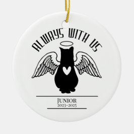 Ornamento De Cerâmica Sempre Conosco: Tributo ao Angel Cat