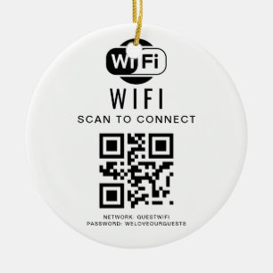 Ornamento De Cerâmica Senha Wifi Verificação de código QR para conexão