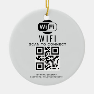 Ornamento De Cerâmica Senha Wifi Verificação de código QR para conexão