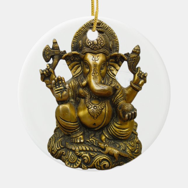 ORNAMENTO DE CERÂMICA SENHOR GANESH HINDU DEUS (Frente)