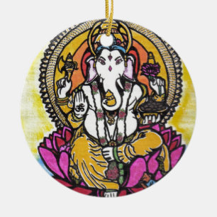 Ornamento De Cerâmica Senhor Ganesha