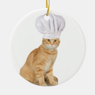 Ornamento De Cerâmica Senhor Gato Cozinheiro chefe Você