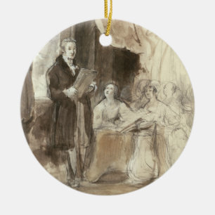 Ornamento De Cerâmica Senhor Robert Peel que lê à rainha Victoria