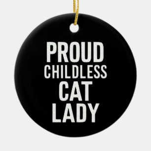 Ornamento De Cerâmica Senhora de Gato sem Filhos para Mulheres Dona de G
