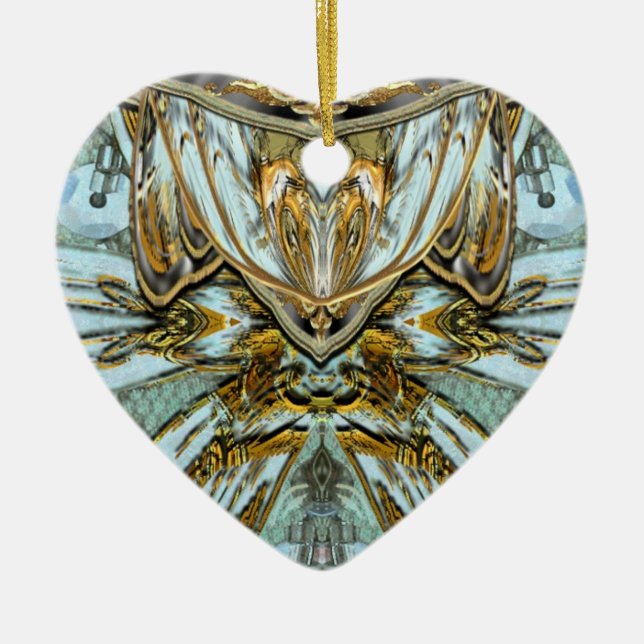 Ornamento De Cerâmica Senhora Elegante LushFlow (Frente)