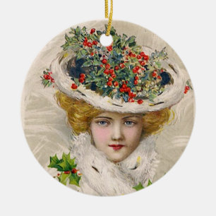 Ornamento De Cerâmica Senhora encantador do Natal