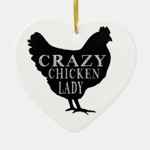 Ornamento De Cerâmica Senhora louca bonito da galinha