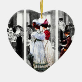 Ornamento De Cerâmica senhoras vitorianas vintage