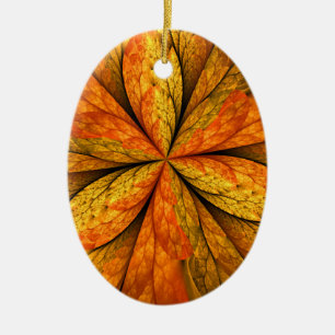 Ornamento De Cerâmica Sensação de outono, Flor Fractal Abstrato modern