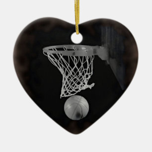 Ornamento De Cerâmica Sépia Basquete