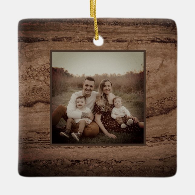 Ornamento De Cerâmica Sepia castanho-preto castanho-bravo-granito (Frente)