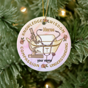 Ornamento De Cerâmica Sepia Collage Nurse