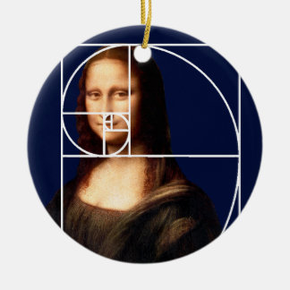 Ornamento De Cerâmica Sequência Fibonacci Leonardo da Vinci Mona Lisa