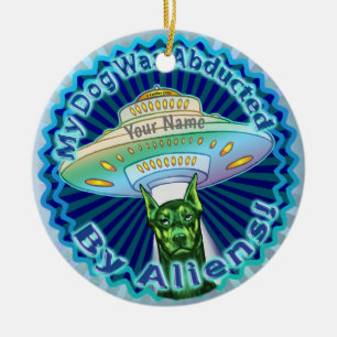 Ornamento De Cerâmica Sequestro de Cão Alien Espacial