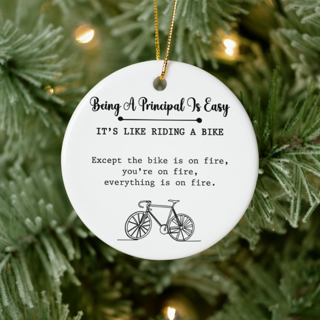 Ornamento De Cerâmica Ser Diretor É Fácil É Como Andar De Bicicleta (Árvore)