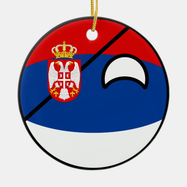 Ornamento De Cerâmica Serbia Geeky de tensão engraçado Countryball (Frente)