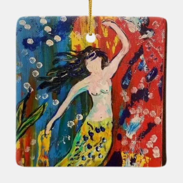 Ornamento De Cerâmica Sereia (Verso)
