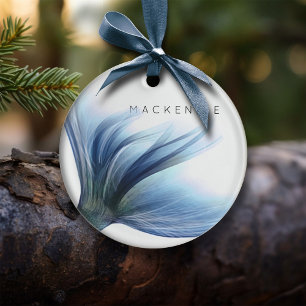 Ornamento De Cerâmica Sereia Glitz XMAS   Princesa Blue Tail e Name