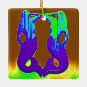 Ornamento De Cerâmica sereias de olhar púrpura